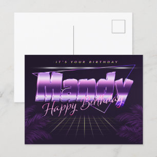 Mandy Name Vorname lila Postkarte Geburtstag