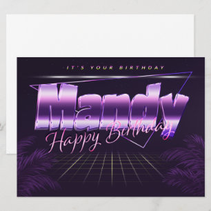 Mandy Name Vorname lila retro Karte Geburtstag