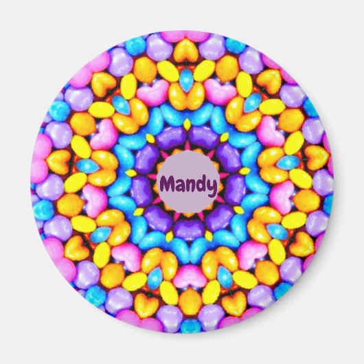 MANDY ~ Personalisiertes Ostermuster Fraktal ~ Magnet (Vorne)