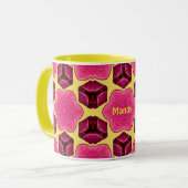 MANDY ~ Pink Mushroom Pattern ~ Personalisiert ~ Tasse (Vorderseite Links)