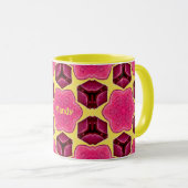 MANDY ~ Pink Mushroom Pattern ~ Personalisiert ~ Tasse (VorderseiteRechts)