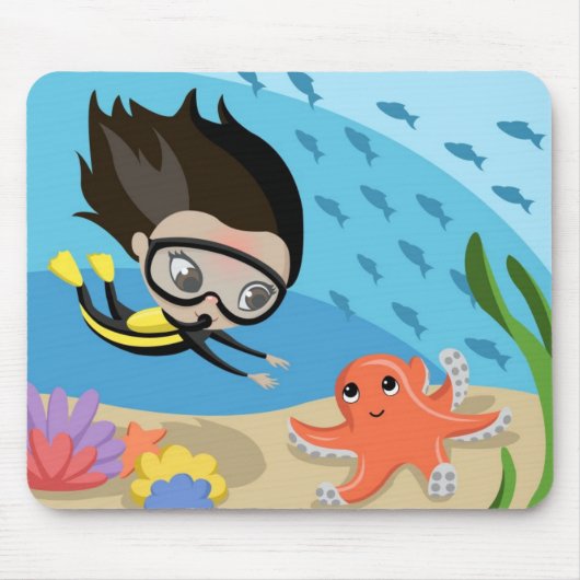 Mandy und Blasen die Krake Mousepad (Vorne)