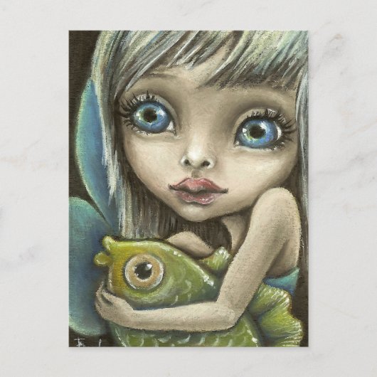 Mandy und Fisch Postkarte (Vorderseite)