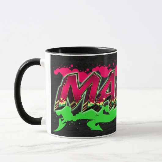 Mandy Vorname Name Graffiti red green Tasse (Links)