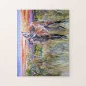Maned Wolf-Aquarell-Kunst-Puzzlespiel Puzzle (Vertikal)