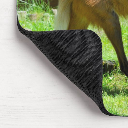 Maned Wolf auf Gras Mousepad (Ecke)