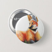 Maned Wolf-Knopf Button (Vorne & Hinten)