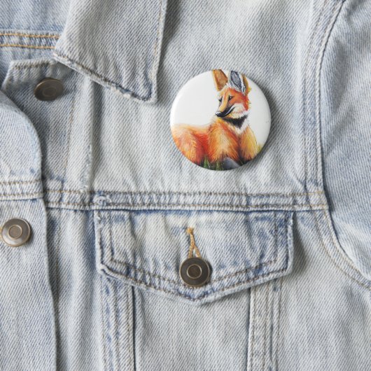 Maned Wolf-Knopf Button (Beispiel)