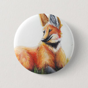 Maned Wolf-Knopf Button