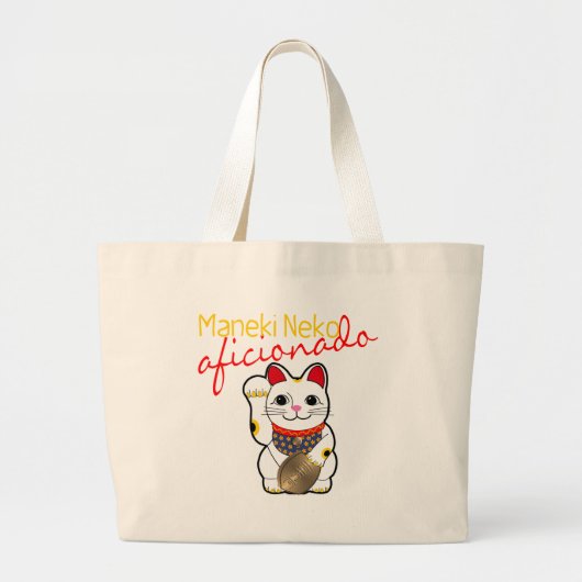 Maneki Neko Anhänger Jumbo Stoffbeutel (Vorne)
