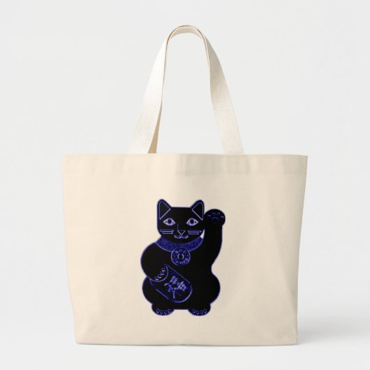 maneki neko Blauneon Jumbo Stoffbeutel (Vorne)