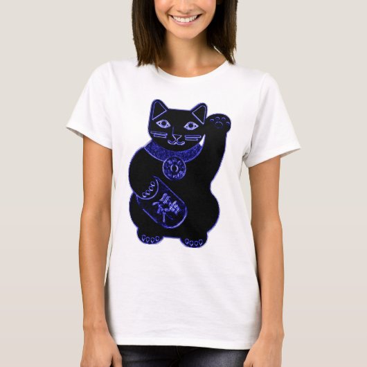 maneki neko Blauneon T-Shirt (Vorderseite)