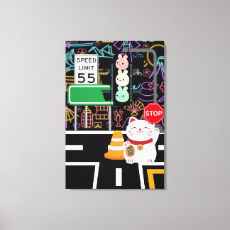 Maneki Neko Bunny Rabbit Wagashi Artwork Kawaii Leinwanddruck