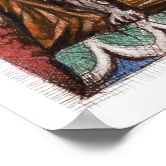 Maneki Neko Cat Poster - Buddha Cat (Ecke)