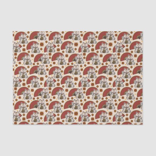 Maneki Neko Cat Seidenpapier (Vorderseite)