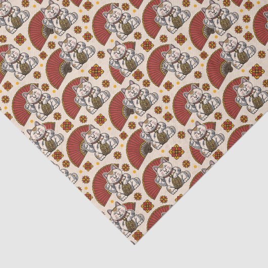 Maneki Neko Cat Seidenpapier (Ausschnitt)