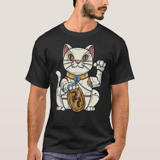 Maneki Neko Cat T-Shirt (Vorderseite)