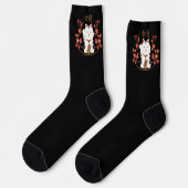 Maneki-neko cat with good luck kanji socken (Linkes Detail)