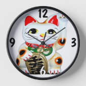 Maneki Neko Chinese viel Glück cat Uhr (Vorderseite)