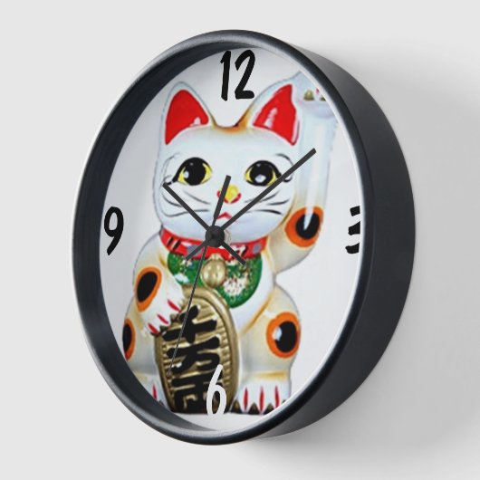 Maneki Neko Chinese viel Glück cat Uhr (Winkel)