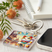 Maneki Neko Design Schlüsselanhänger (Vorderseite rechts)