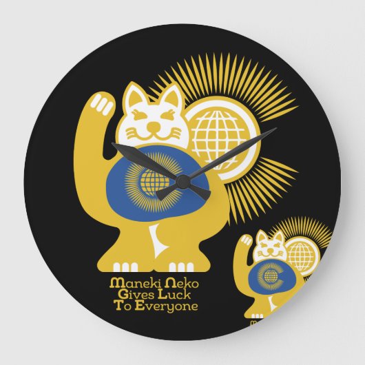 MANEKI NEKO EL GATO DE LA SUERTE / Commonwealth Große Wanduhr (Vorderseite)