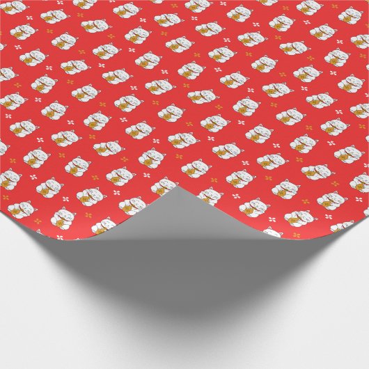 Maneki Neko Geschenkpapier (Ecke)