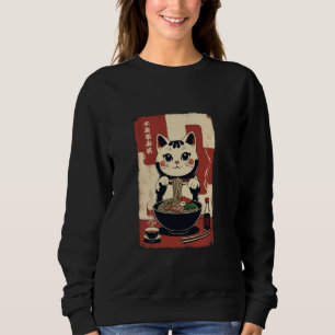 Maneki Neko Glück Ramen Suppen Katze Glücksbringer Sweatshirt