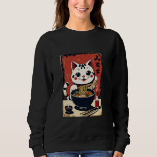 Maneki Neko Glück Ramen Suppen Katze Glücksbringer Sweatshirt