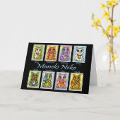 Maneki Neko glückliche Karte (Gelbe Blume)