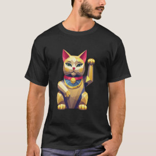 Maneki Neko Glückskatze Coole japanische Glücksbri T-Shirt