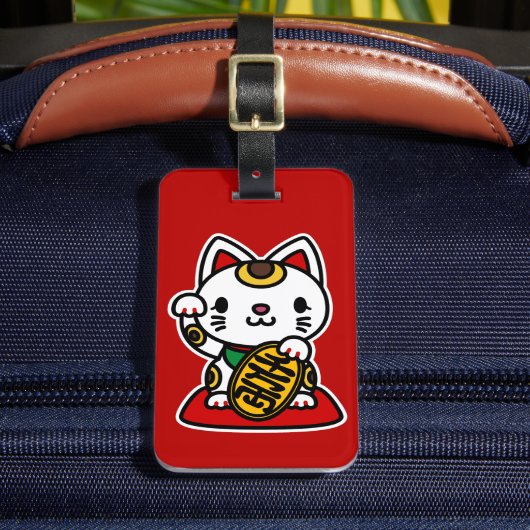 Maneki Neko (Glückskatze) Gepäckanhänger (Vorderseite Insitu 2)
