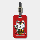 Maneki Neko (Glückskatze) Gepäckanhänger (Vorderseite vertikal)