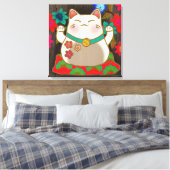 Maneki Neko Glückskatze Leinwanddruck (Insitu (Schlafzimmer))