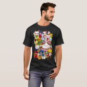 Maneki Neko (Glückskatze) Sammlung T-Shirt (Vorne ganz)