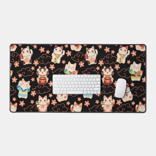 Maneki Neko Glückskatzen Schreibtischunterlage (Tastatur & Maus)