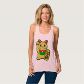 Maneki Neko: Gold Lucky Cat Tank Top (Vorderseite Vollansicht)