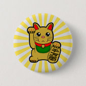 Maneki Neko: Golden Lucky Cat Button (Vorderseite)