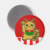 Maneki Neko: Golden Lucky Cat Magnet (Vorderseite/Rückseite)