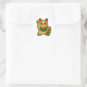 Maneki Neko: Golden Lucky Cat Runder Aufkleber (Tasche)