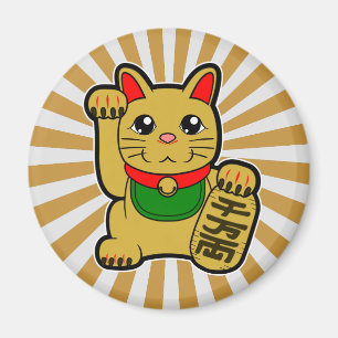 Maneki Neko: Goldene glückliche Katze Magnet