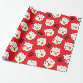 Maneki Neko Good Fortune Lucky Cat Geschenkpapier