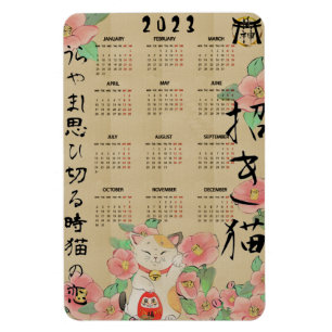 Maneki Neko Haiku flexibler Magnetkalender Magnet