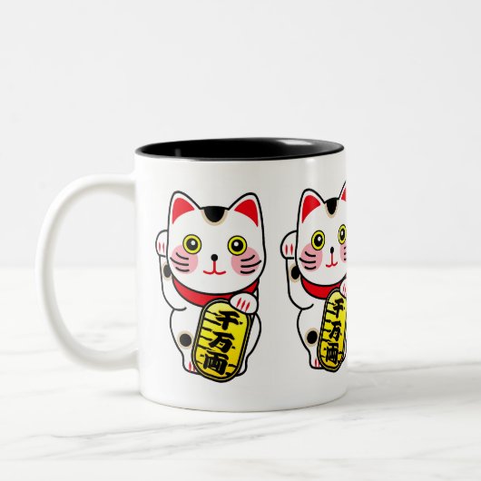 Maneki Neko Japan Lucky Cat Zweifarbige Tasse (Links)