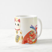 Maneki Neko Japanese Fortune Cat Kaffeetasse (VorderseiteRechts)