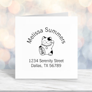 Maneki Neko Japanese Lucky Cat Arch Address Permastempel