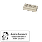 Maneki Neko Japanese Lucky Cat Rücksendeadresse Gummistempel (Stempel)