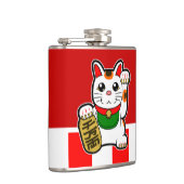 Maneki Neko: Japanische glückliche Katze Flachmann (Rechts)