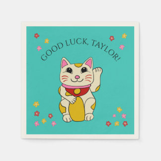 Maneki Neko Japanische Glückskatze mit benutzerdef Serviette