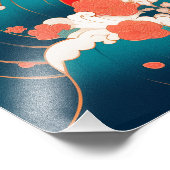 Maneki-Neko, Japanischer Lucky Cat Fotodruck (Ecke)